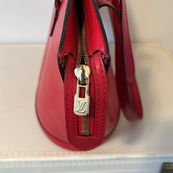 Louis Vuitton Red Saint Jacques Epi Leather Shoulder Bag Vintage Tote Rare - Picture 8 of 16